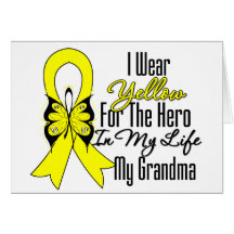 Sarcoma Ribbon My Hero My Grandma Greeting Cards