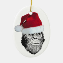 Sasquatch Santa Funny Christmas Tree Ornament