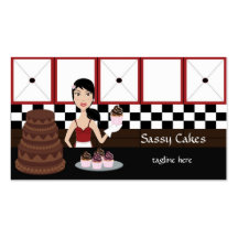 Sassy Baker, Bakery Business Cards Asian