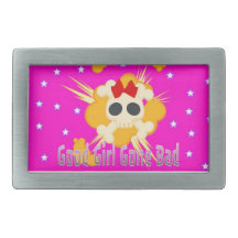 Sassy Girly-Girl Pink punk Skull belt Buckle