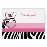 Sassy Zebra Diva Stripe Folded Thank you note Greeting Cards