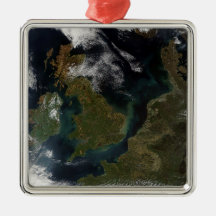 Satellite view of Northern Europe Christmas Ornament
