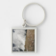 Satellite view of the Andes Mountains Key Chains