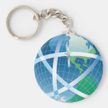 Satellites & Globe Keychain