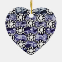 satin pearl blue christmas ornament