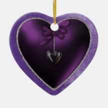 Satin Purple Heart Ornament