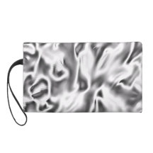 Satin Silky Silver Design Purse Clutch Bag Wristlet Clutch