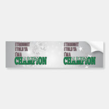Saudi and a Champion Bumper Sticker
