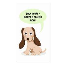 Save a life adopt a shelter dog  business card