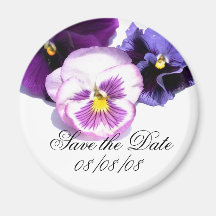 Save the Date Announcement Pansies Magnet