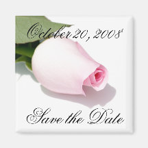 Save the Date Announcement Pink Rose Magnet