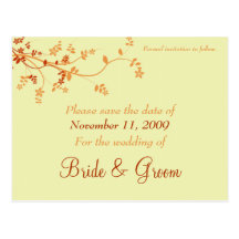 Save The Date Announcement - Warm Autumn Post Cards