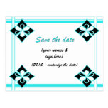 SAVE THE DATE (aqua-teal & black) Post Card
