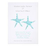 Save the Date Aqua Turquoise Starfish Announcement