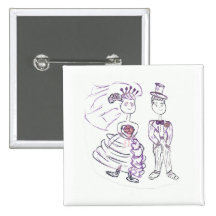 Save the Date/Bride and Groom Wedding Pinback Button