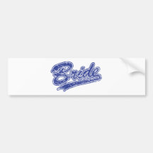 Save the Date/Bride in Blue Bumper Sticker