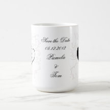 Save the Date broom and Bride Coffee Mugs
