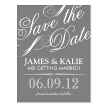 SAVE THE DATE | CHARCOAL GRAY POST CARD