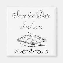 Save the Date Cinderella Slipper Fairytale Art Fridge Magnets