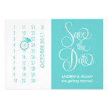 Save the Date Diamond Calendar Grid (teal) Custom Invites