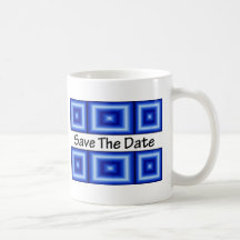 Save the Date Disco Blue Mugs