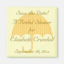 "Save the Date for __" -  Sunny Orange/Gold Stripe Magnet