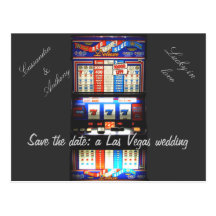 Save the Date Las Vegas Wedding Slot Machine Post Cards