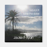 Save the Date Magnet Beach Wedding Palm Tree