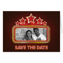 Save the Date Name in Lights Card
