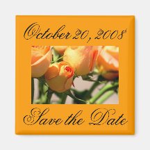 Save the Date October Orange Roses Magnet