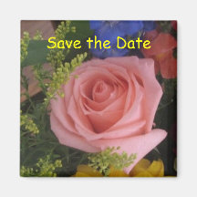Save the Date rose magnet