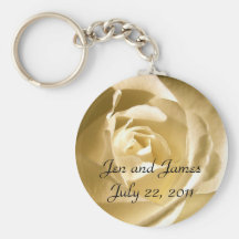 Save the Date Rose Photo Key Chains