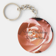 Save the Date Rose Photo Keychains