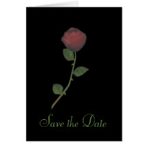 Save the Date - "Single Red Rose" Card