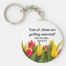 Save The Date Tulip Keyring Key Chains
