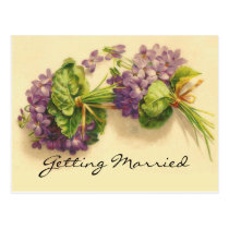 Save the Date Violet Bouquets postcards