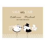Save The Date Wedding Birds Postcard