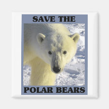 Save the Polar Bears Fridge Magnet
