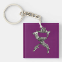 Savonarola chair purple square acrylic keychains