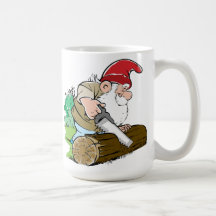 Sawing Gnome Coffee Mug