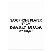 Saxophone Deadly Ninja by Night Post Cards