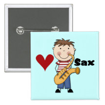 Saxophone - Male Tshirts and Gifts Buttons