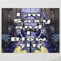 saxy and I blow it middle blue double solid player Full Color Flyer