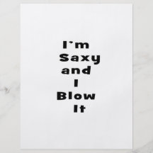saxy and I blow it text bw Flyer Design