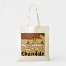 say no drugs, chocolate canvas bag