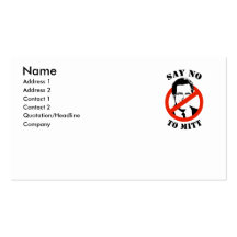 SAY NO TO MITT ROMNEY BUSINESS CARD TEMPLATES