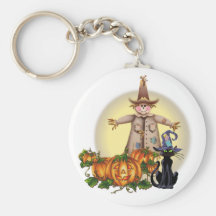 SCARECROW, JACK & CAT by SHARON SHARPE Key Chain