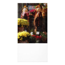 Scarecrows and Mums Personalized Photo Card