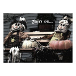 Scarecrows Pumpkins Autumn Picture Personalized Announcements