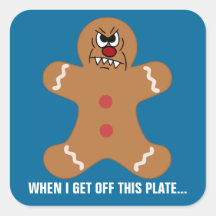 Scary Gingerbread Man Cookie Square Sticker